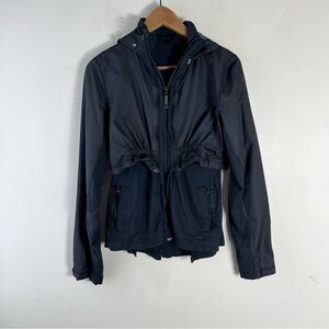 LULULEMON Proactive 2 in 1 Jacket Black Full Zip Hood Ruffle Back Women’s Size 6